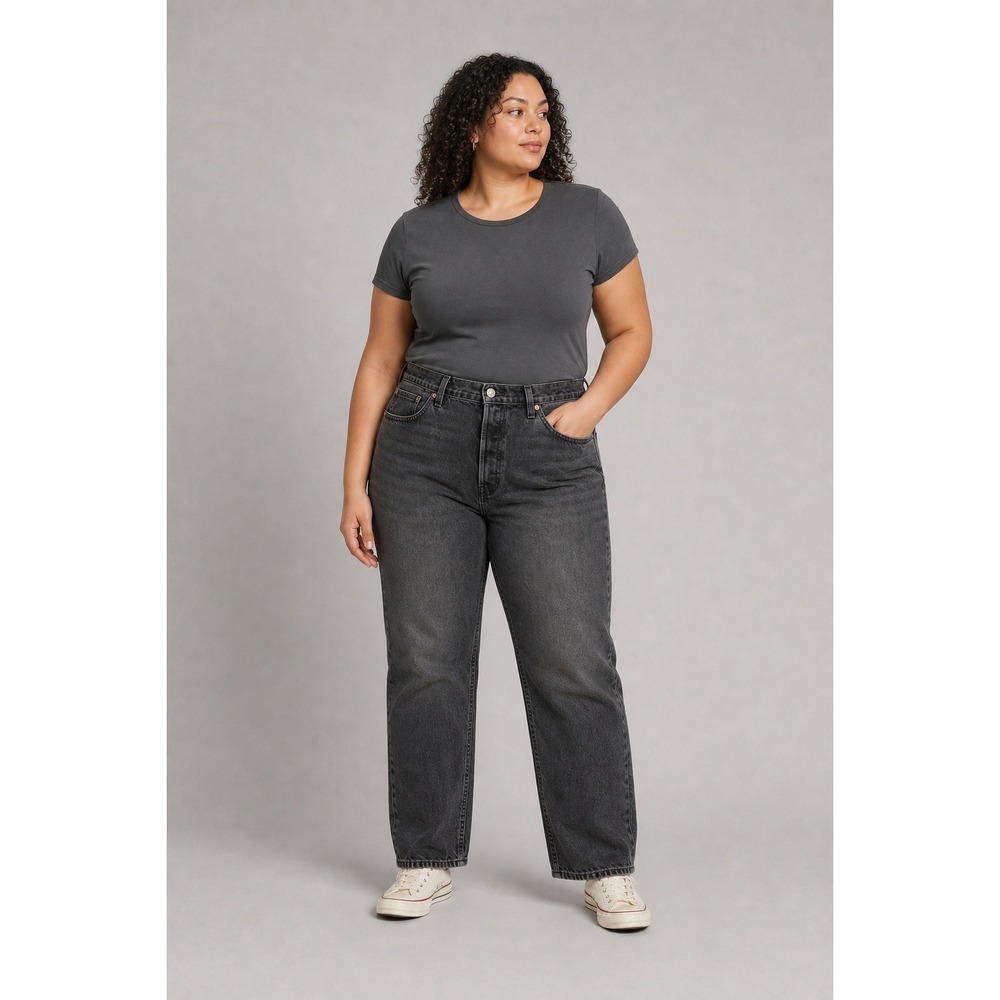 Levis 501 Original Fit Jeans Black Straight Leg Denim 34x30 Women Button Fly NWT